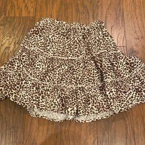 tiered cheetah/leopard print skirt